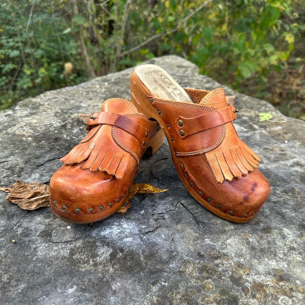 Vintage Connie Festival Oxford Clog Leather Size 7